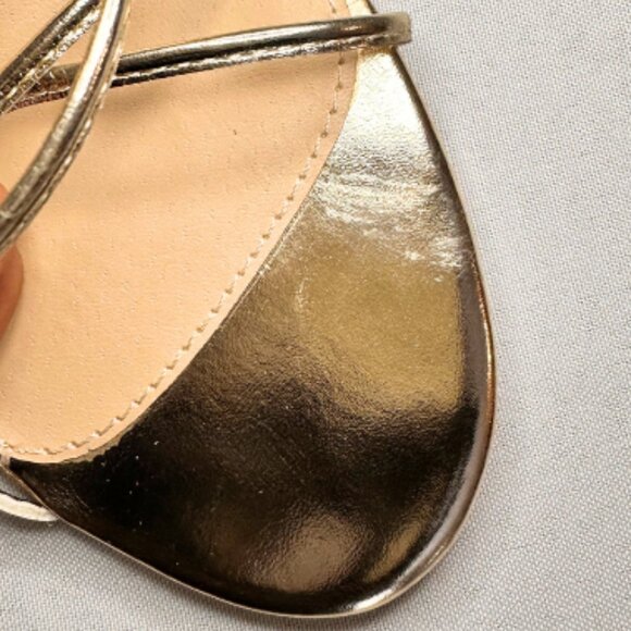 Light Gold, Heeled, Gladiator, Wrap Sandals, Size 9 - Picture 10 of 10